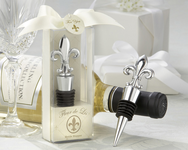 "Fleur-de-Lis" Elegant Chrome Bottle Stopper